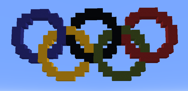 An olympic logo in minecraft